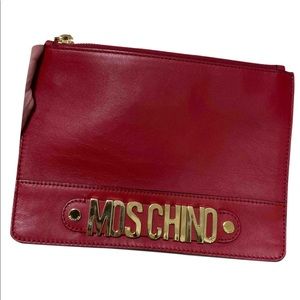 Moschino 30TH Anniversary Red Leather Clutch